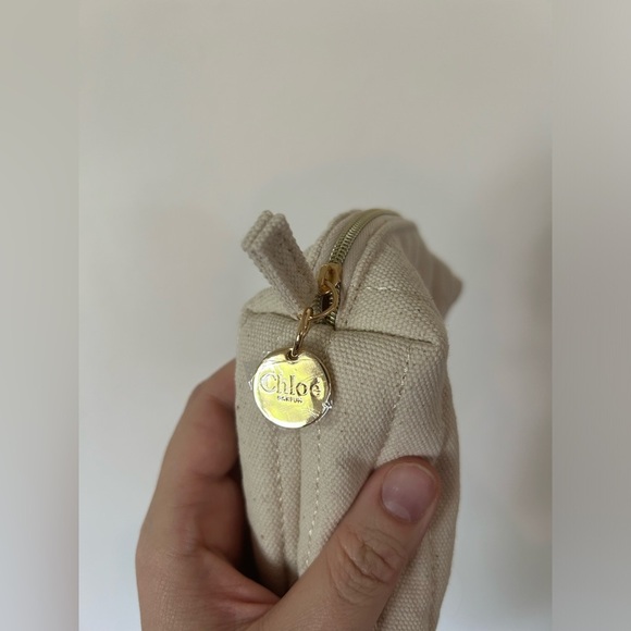 Chloe Cream Canvas Tote Mini Makeup Pouch - Picture 2 of 7